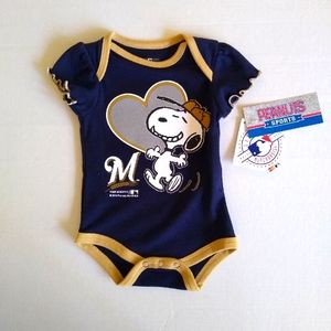 Milwaukee Brewers One Piece Baby Girl 0-3 Months